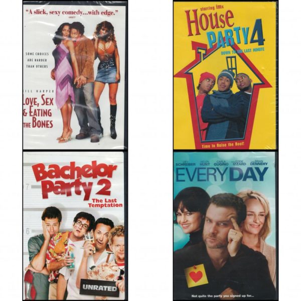 DVD Comedy Movies 4 Pack Fun Gift Bundle: Love, Sex & Eating The Bones  House Party 4: Down to the Last Minute  Bachelor Party 2: The Last Temptation  Every Day