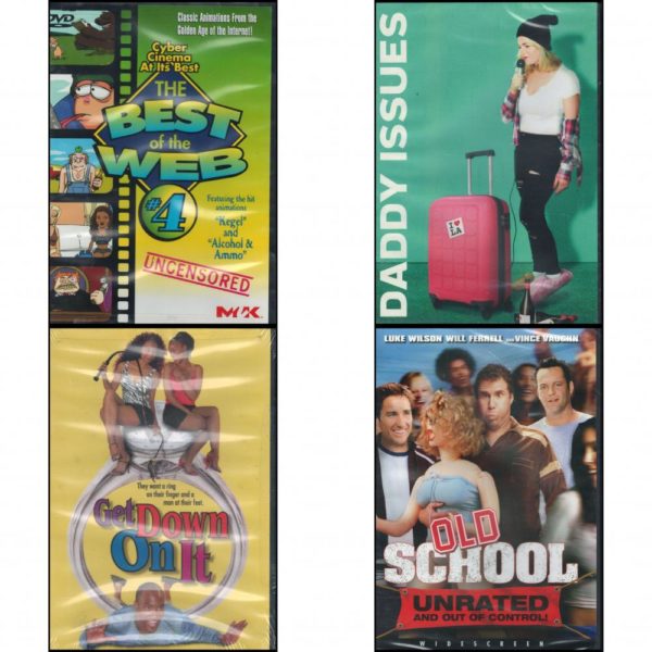 DVD Comedy Movies 4 Pack Fun Gift Bundle: The Best of the Web #4: Kegel and Alcohol & Ammo  Daddy Issues 2020  Get Down on it  Old School Widescreen Unrated Edition