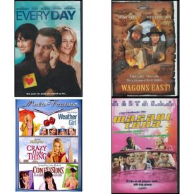 DVD Comedy Movies 4 Pack Fun Gift Bundle: Every Day  Wagons East -   Weather Girl/Crazy Little Thing/Confessions  Wasabi Tuna