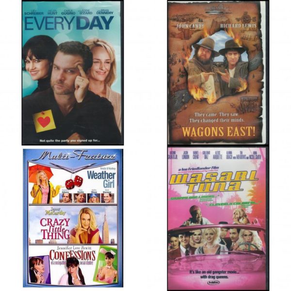 DVD Comedy Movies 4 Pack Fun Gift Bundle: Every Day  Wagons East -   Weather Girl/Crazy Little Thing/Confessions  Wasabi Tuna