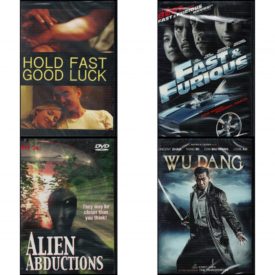 DVD Assorted Movies 4 Pack Fun Gift Bundle: Hold Fast, Good Luck  Fast & Furious  Alien Abductions  Wu Dang