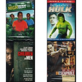 DVD Assorted Movies 4 Pack Fun Gift Bundle: Highway -   The Incredible Hulk Returns / The Trial Of The Incredible Hulk  Children of Men  Inescapable