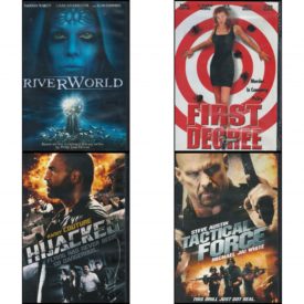 DVD Assorted Movies 4 Pack Fun Gift Bundle: Riverworld  First Degree  Hijacked  Tactical Force