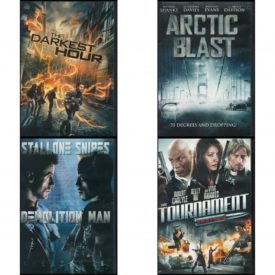 DVD Assorted Movies 4 Pack Fun Gift Bundle: The Darkest Hour  Arctic Blast  Demolition Man  The Tournament