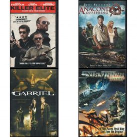 DVD Assorted Movies 4 Pack Fun Gift Bundle: Killer Elite  Anaconda 3: Offspring  Gabriel  Starship Troopers: Invasion