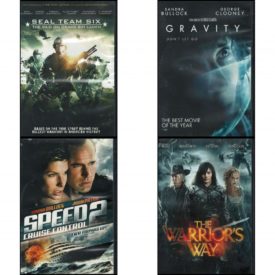 DVD Assorted Movies 4 Pack Fun Gift Bundle: Seal Team Six: The Raid On Osama Bin Laden  Gravity  Speed 2 - Cruise Control  The Warrior's Way