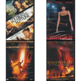 DVD Assorted Movies 4 Pack Fun Gift Bundle: Soldiers of Fortune  Crossed Crusada  The Musketeer  Shadowheart