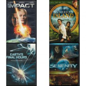 DVD Assorted Movies 4 Pack Fun Gift Bundle: Impact  Mysterious Island  Earth's Final Hours  Serenity Full Screen Edition