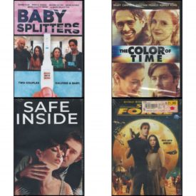 DVD Assorted Movies 4 Pack Fun Gift Bundle: Babysplitters  The Color of Time  Safe Inside  Starforce