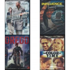 DVD Assorted Movies 4 Pack Fun Gift Bundle: The Bank Job  Influence  Dredd  The Color of Time