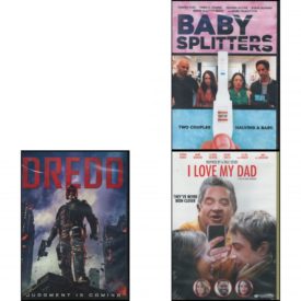 DVD Assorted Movies 4 Pack Fun Gift Bundle: Babysplitters  Dredd  I Love My Dad