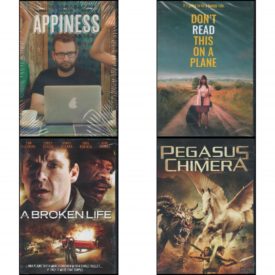 DVD Assorted Movies 4 Pack Fun Gift Bundle: Appiness  Don't Read This on a Plane  A Broken Life  Pegasus Vs. Chimera