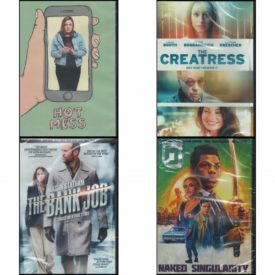 DVD Assorted Movies 4 Pack Fun Gift Bundle: Hot Mess  The Creatress  The Bank Job  Naked Singularity
