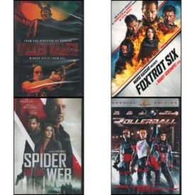 DVD Assorted Movies 4 Pack Fun Gift Bundle: WICKED GAMES  FOXTROT SIX  Spider In The Web  Rollerball Special Edition