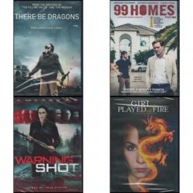 DVD Assorted Movies 4 Pack Fun Gift Bundle: There Be Dragons  99 Homes  Warning Shot  The Girl Who Played With Fire