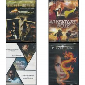 DVD Assorted Movies 4 Pack Fun Gift Bundle: Broken Horses  Adventure Boyz  Hearts and Bones  The Girl Who Played With Fire