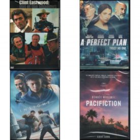 DVD Assorted Movies 4 Pack Fun Gift Bundle: Clint Eastwood - Out of the Shadows  A Perfect Plan  Insight  Pacifiction