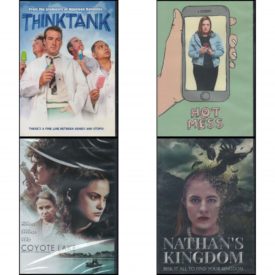 DVD Assorted Movies 4 Pack Fun Gift Bundle: Think Tank  Hot Mess  Coyote Lake  Nathan's Kingdom