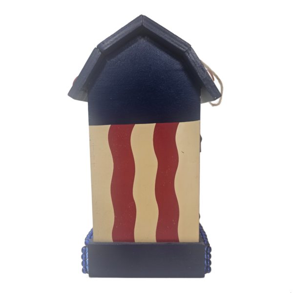 Ganz Stars & Stripes Patriotic 4th of July Wooden Birdhouse Decor 6 x 5 x 11 Inches