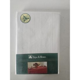 Trim A Home White Satin Stripe Fabric Tablecloth 60 x 102 Oblong Polyester