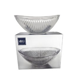 Vintage Mikasa Diamond Fire Crystal Oval Bowl 11.5 Inch