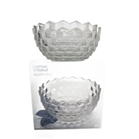 Crystal Glass 9.5" Diameter Salad/Fruit Bowl American Whitehall Indiana Glass