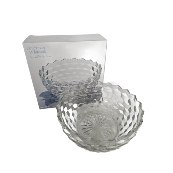 Crystal Glass 9.5" Diameter Salad/Fruit Bowl American Whitehall Indiana Glass