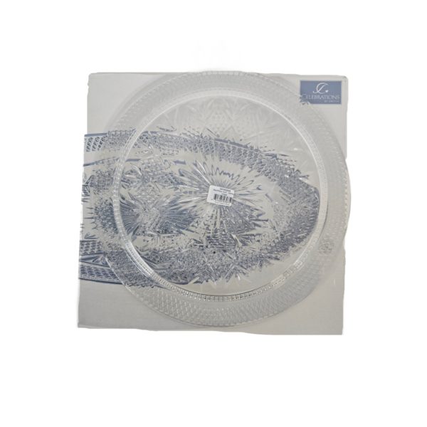 Vintage MIKASA Celebrations Savanna Collection 12.75” Round Crystal Glass Platter France