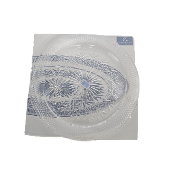 Vintage MIKASA Celebrations Savanna Collection 12.75” Round Crystal Glass Platter France