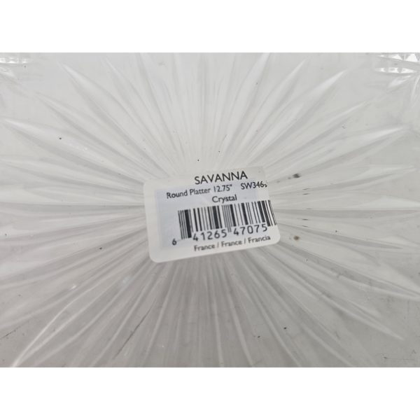 Vintage MIKASA Celebrations Savanna Collection 12.75” Round Crystal Glass Platter France