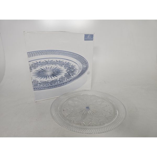 Vintage MIKASA Celebrations Savanna Collection 12.75” Round Crystal Glass Platter France