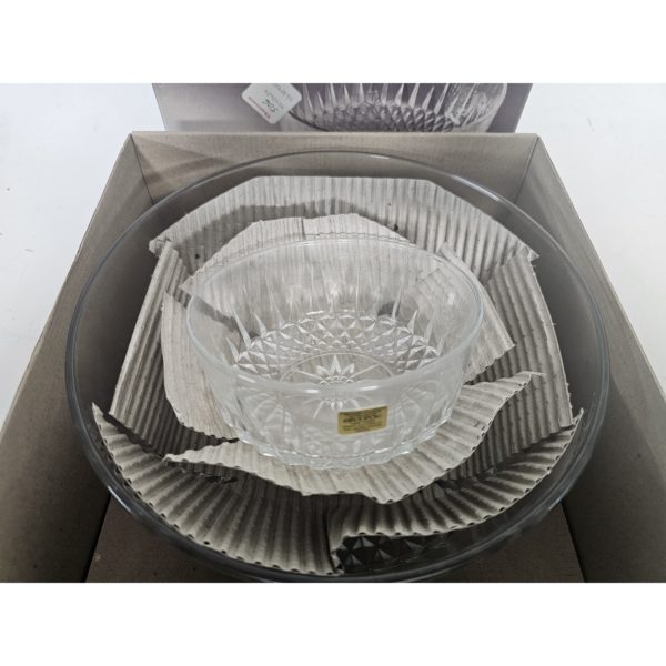 Vintage Arcoroc France Cavalier 7 Piece Glass Salad Bowl Serving Set