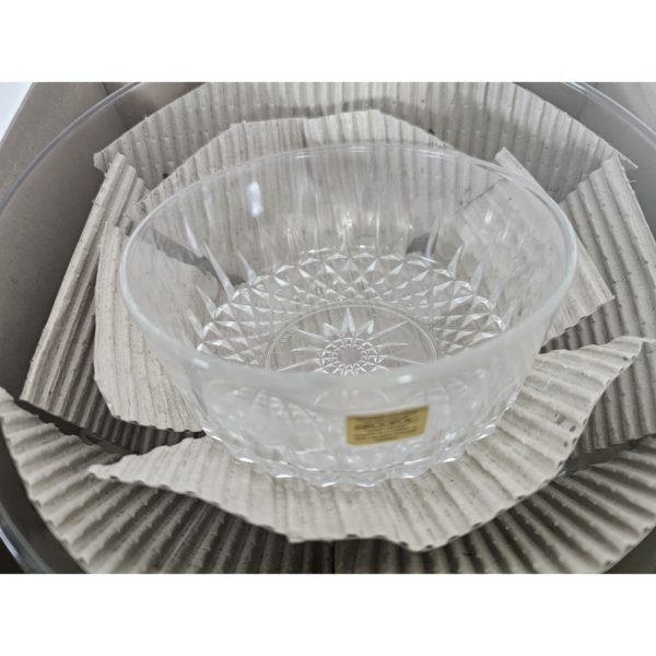 Vintage Arcoroc France Cavalier 7 Piece Glass Salad Bowl Serving Set