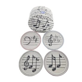 MWW Market Musical Notes Mini Plates 4.5 Inch Set of 4