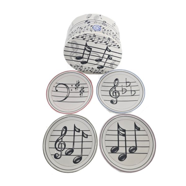 MWW Market Musical Notes Mini Plates 4.5 Inch Set of 4