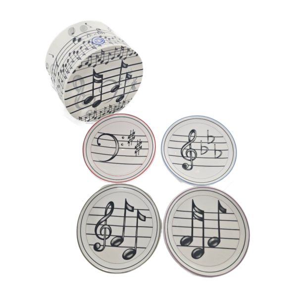MWW Market Musical Notes Mini Plates 4.5 Inch Set of 4