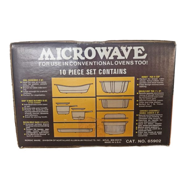 Vintage Nordic Ware Chef Tell 10 Piece Microwave Cookware Set Made In USA