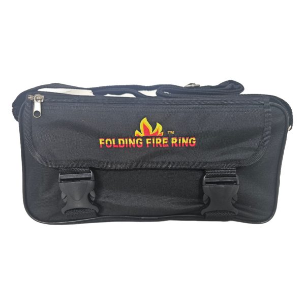Outback Brand 36" x 6" Portable Folding Fire Ring, Steel Foldable Fire Ring, North Woods, Black
