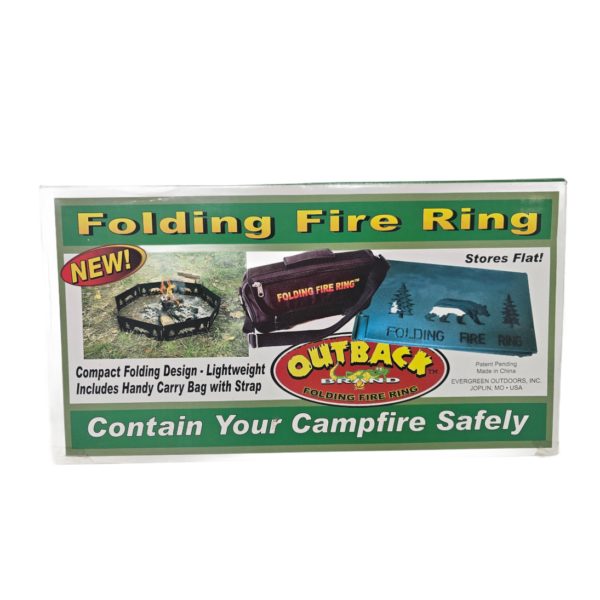 Outback Brand 36" x 6" Portable Folding Fire Ring, Steel Foldable Fire Ring, North Woods, Black