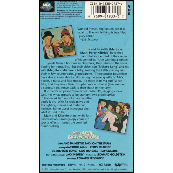 Back on the Farm (VHS Tape)