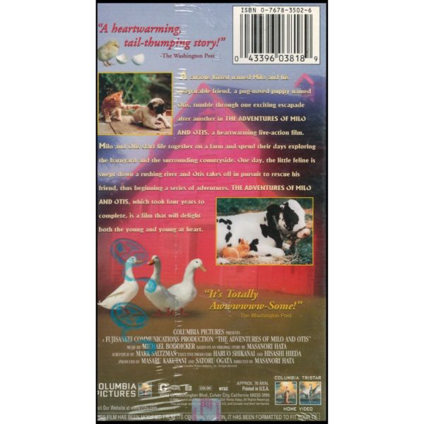 The Adventures of Milo and Otis (VHS Tape)