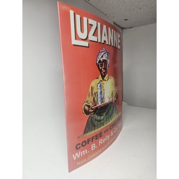 Vintage Luzianne Coffee & Chicory Porcelain Metal Advertising Sign 18 x 24 Inches