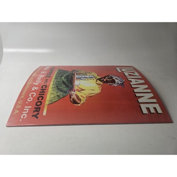 Vintage Luzianne Coffee & Chicory Porcelain Metal Advertising Sign 18 x 24 Inches