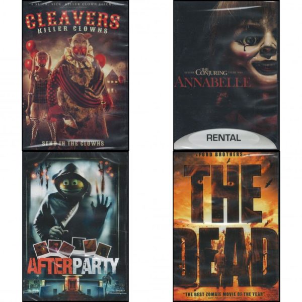 DVD Horror Movies 4 Pack Fun Gift Bundle: Cleavers: Killer Clowns  Annabelle  After Party  The Dead