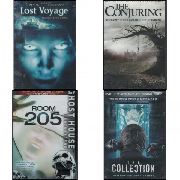 DVD Horror Movies 4 Pack Fun Gift Bundle: Lost Voyage: A Journey into The Heart of Darkness  The Conjuring  Room 205  The Collection