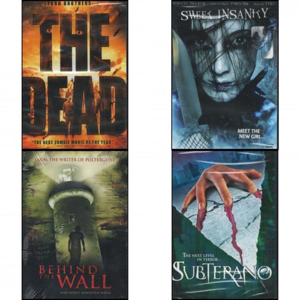 DVD Horror Movies 4 Pack Fun Gift Bundle: The Dead  Sweet Insanity  Behind the Wall  Subterano