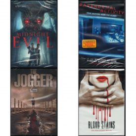 DVD Horror Movies 4 Pack Fun Gift Bundle: MIDNIGHT EVIL   Paranormal Activity  The Jogger  Blood Stains