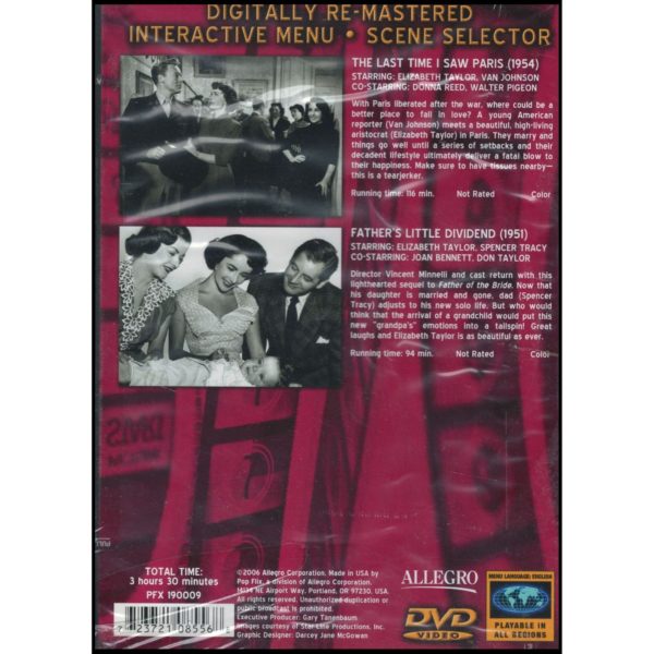 Elizabeth Taylor: 2 Features: The Last Time I Saw Paris, Father's Little Dividend (DVD)
