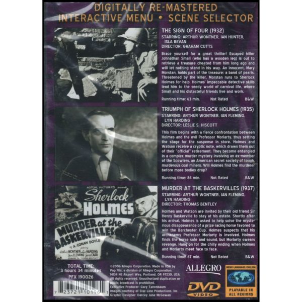 Sherlock Holmes: 3 FeaturesL The Sign of Four/Triumph of Sherlock Holmes/Murder at the Baskervilles (DVD)