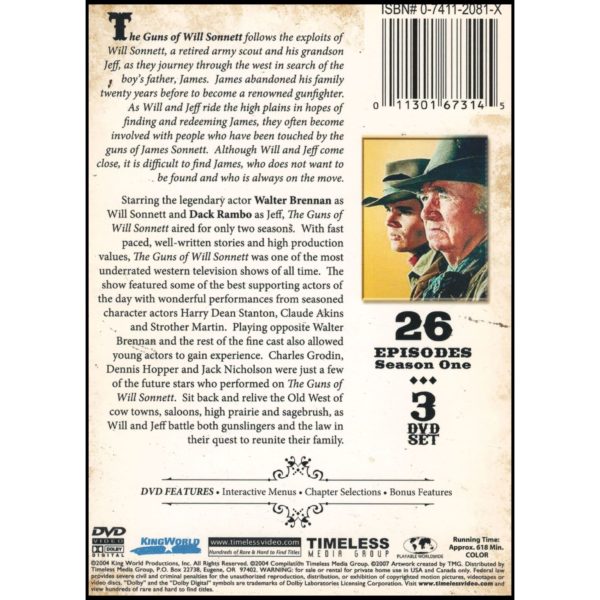 The Guns of Will Sonnett: Season 1 - 3 Disk Set (DVD)